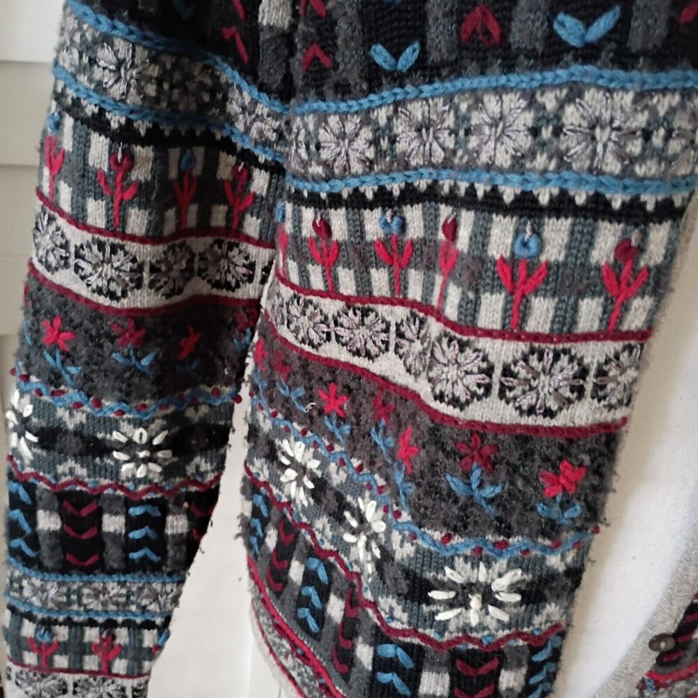 Talbot's women's vintage grey color palate Lambswool blend cardigan S‎ - Picture 3 of 9